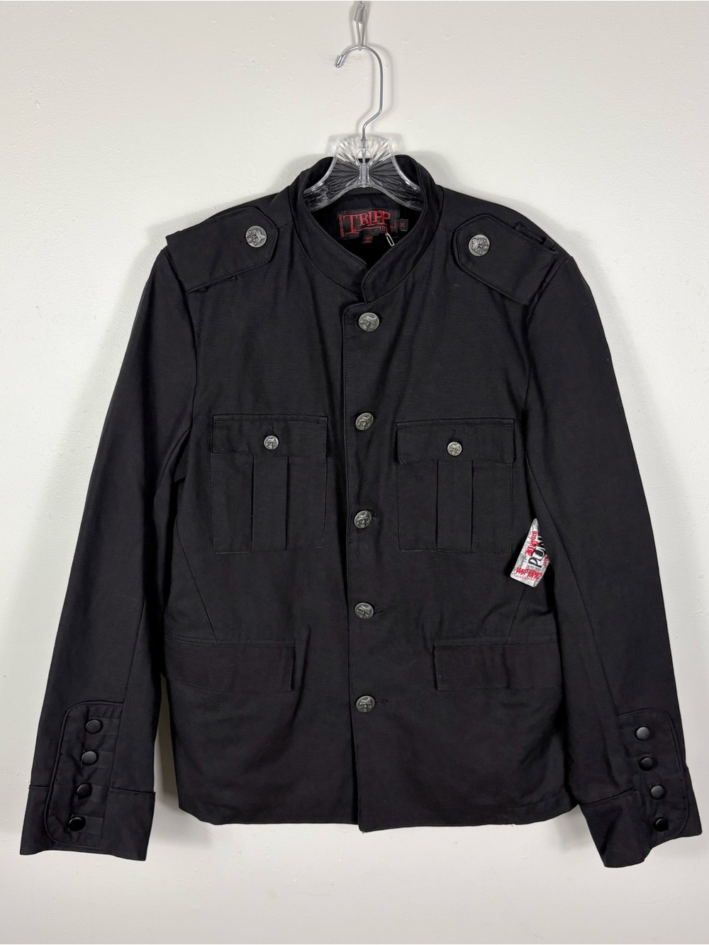 Vtg Tripp nyc Black Military-Style Men's Jacket